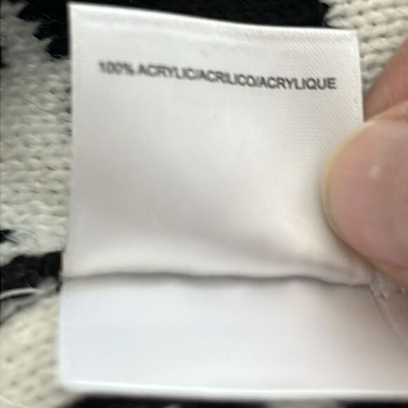 Anne Klein Houndstooth Camilla Poncho Cape / Stripe Trim Full Zip NWT SZ XL - Picture 14 of 14